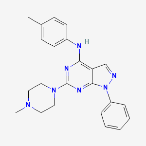 molecular formula C23H25N7 B2514142 N-(4-甲基苯基)-6-(4-甲基哌嗪-1-基)-1-苯基-1H-吡唑并[3,4-d]嘧啶-4-胺 CAS No. 946265-25-4