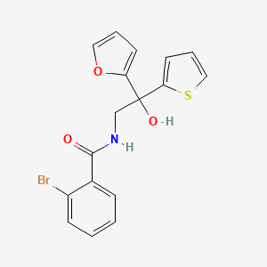 molecular formula C17H14BrNO3S B2514145 2-溴-N-(2-(呋喃-2-基)-2-羟基-2-(噻吩-2-基)乙基)苯甲酰胺 CAS No. 2034484-49-4