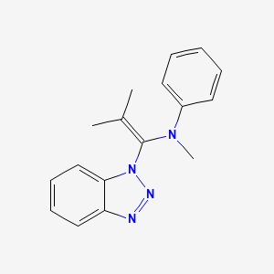 molecular formula C17H18N4 B2514146 N-[1-(benzotriazol-1-yl)-2-methylprop-1-enyl]-N-methylaniline CAS No. 305861-35-2