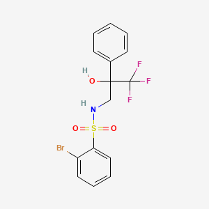 molecular formula C15H13BrF3NO3S B2514147 2-bromo-N-(3,3,3-trifluoro-2-hydroxy-2-phenylpropyl)benzenesulfonamide CAS No. 1448071-27-9