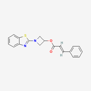 molecular formula C19H16N2O2S B2514155 1-(Benzo[d]thiazol-2-yl)azetidin-3-yl cinnamate CAS No. 1396890-64-4