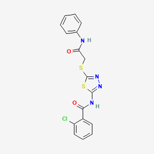 N-[5-(2-anilino-2-oxoethyl)sulfanyl-1,3,4-thiadiazol-2-yl]-2-chlorobenzamide