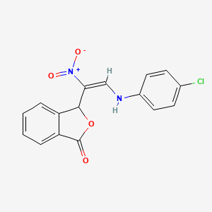 3-[(E)-2-[(4-chlorophenyl)amino]-1-nitroethenyl]-1,3-dihydro-2-benzofuran-1-one