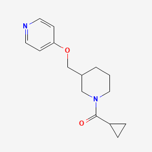 molecular formula C15H20N2O2 B2514169 Cyclopropyl-[3-(pyridin-4-yloxymethyl)piperidin-1-yl]methanone CAS No. 2380010-41-1