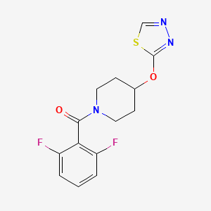 molecular formula C14H13F2N3O2S B2514171 (4-((1,3,4-Thiadiazol-2-yl)oxy)piperidin-1-yl)(2,6-difluorophenyl)methanone CAS No. 2176202-17-6