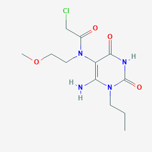 molecular formula C12H19ClN4O4 B2514184 N-(6-amino-2,4-dioxo-1-propyl-1,2,3,4-tetrahydropyrimidin-5-yl)-2-chloro-N-(2-methoxyethyl)acetamide CAS No. 743444-52-2