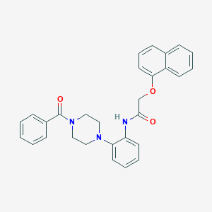 molecular formula C29H27N3O3 B251419 N-[2-(4-benzoyl-1-piperazinyl)phenyl]-2-(1-naphthyloxy)acetamide 