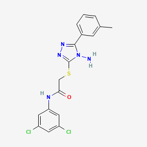 molecular formula C17H15Cl2N5OS B2514190 2-((4-amino-5-(m-tolyl)-4H-1,2,4-triazol-3-yl)thio)-N-(3,5-dichlorophenyl)acetamide CAS No. 573937-26-5