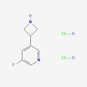 molecular formula C8H11Cl2FN2 B2514191 3-(氮杂环丁-3-基)-5-氟吡啶；二盐酸盐 CAS No. 2490375-49-8