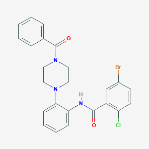 molecular formula C24H21BrClN3O2 B251420 N-[2-(4-benzoyl-1-piperazinyl)phenyl]-5-bromo-2-chlorobenzamide 