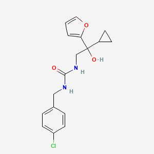 molecular formula C17H19ClN2O3 B2514204 1-(4-Chlorobenzyl)-3-(2-cyclopropyl-2-(furan-2-yl)-2-hydroxyethyl)urea CAS No. 1396875-23-2