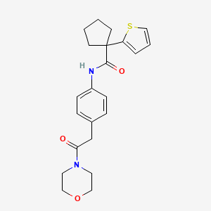 N-(4-(2-morpholino-2-oxoethyl)phenyl)-1-(thiophen-2-yl)cyclopentanecarboxamide