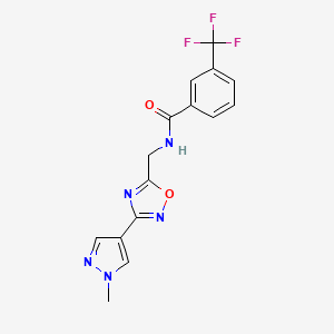 N-((3-(1-methyl-1H-pyrazol-4-yl)-1,2,4-oxadiazol-5-yl)methyl)-3-(trifluoromethyl)benzamide