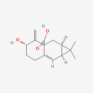 molecular formula C15H22O3 B2514232 (1S,2Z,6S,10R)-6-Hydroxy-11,11-dimethyl-7-methylidenebicyclo[8.1.0]undec-2-ene-3-carboxylic acid CAS No. 1247014-36-3