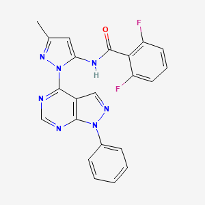 2,6-difluoro-N-(3-methyl-1-(1-phenyl-1H-pyrazolo[3,4-d]pyrimidin-4-yl)-1H-pyrazol-5-yl)benzamide