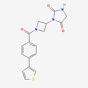 3-(1-(4-(Thiophen-3-yl)benzoyl)azetidin-3-yl)imidazolidine-2,4-dione
