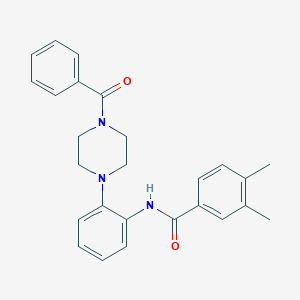 molecular formula C26H27N3O2 B251425 N-[2-(4-benzoylpiperazin-1-yl)phenyl]-3,4-dimethylbenzamide 