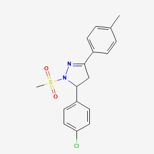 B2514251 5-(4-chlorophenyl)-1-(methylsulfonyl)-3-(p-tolyl)-4,5-dihydro-1H-pyrazole CAS No. 442650-18-2