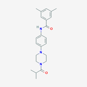 molecular formula C23H29N3O2 B251426 N-[4-(4-isobutyryl-1-piperazinyl)phenyl]-3,5-dimethylbenzamide 