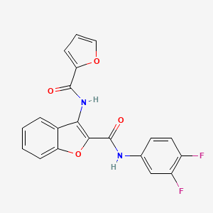molecular formula C20H12F2N2O4 B2514266 N-(3,4-difluorophenyl)-3-(furan-2-carboxamido)benzofuran-2-carboxamide CAS No. 872609-27-3