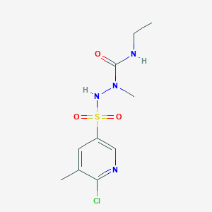 molecular formula C10H15ClN4O3S B2514276 1-(6-Chloro-5-methylpyridine-3-sulfonamido)-3-ethyl-1-methylurea CAS No. 1797793-99-7
