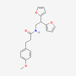molecular formula C20H21NO4 B2514278 N-(2,2-二(呋喃-2-基)乙基)-3-(4-甲氧基苯基)丙酰胺 CAS No. 2309802-67-1