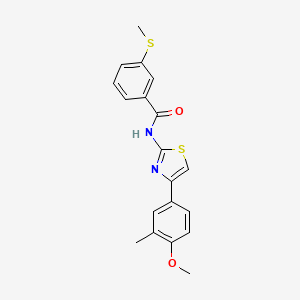 molecular formula C19H18N2O2S2 B2514280 N-(4-(4-甲氧基-3-甲基苯基)噻唑-2-基)-3-(甲硫基)苯甲酰胺 CAS No. 896356-80-2