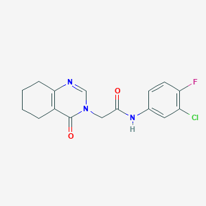 molecular formula C16H15ClFN3O2 B2514282 N-(3-chloro-4-fluorophenyl)-2-(4-oxo-5,6,7,8-tetrahydroquinazolin-3(4H)-yl)acetamide CAS No. 1251614-98-8
