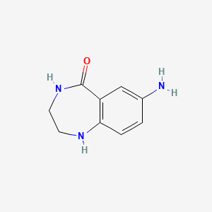 molecular formula C9H11N3O B2514283 7-Amino-1,2,3,4-tetrahydro-1,4-benzodiazepin-5-one CAS No. 2247690-40-8