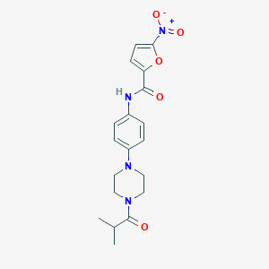 molecular formula C19H22N4O5 B251429 N-[4-[4-(2-methylpropanoyl)piperazin-1-yl]phenyl]-5-nitrofuran-2-carboxamide 