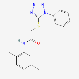 molecular formula C17H17N5OS B2514294 N-(2,5-dimethylphenyl)-2-[(1-phenyl-1H-1,2,3,4-tetrazol-5-yl)sulfanyl]acetamide CAS No. 307341-46-4