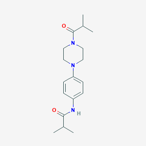 molecular formula C18H27N3O2 B251430 N-[4-(4-isobutyryl-1-piperazinyl)phenyl]-2-methylpropanamide 