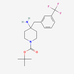 molecular formula C18H25F3N2O2 B2514307 tert-Butyl 4-amino-4-(3-(trifluoromethyl)benzyl)piperidine-1-carboxylate CAS No. 1774904-88-9
