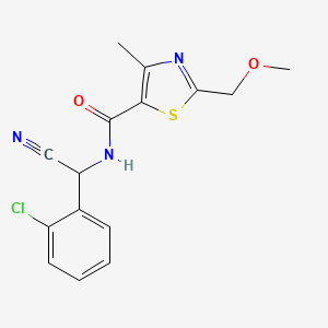 molecular formula C15H14ClN3O2S B2514311 N-[(2-chlorophenyl)(cyano)methyl]-2-(methoxymethyl)-4-methyl-1,3-thiazole-5-carboxamide CAS No. 1444694-46-5