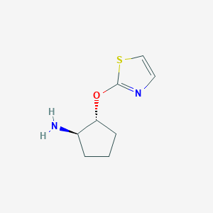 molecular formula C8H12N2OS B2514312 (1R,2R)-2-(1,3-噻唑-2-氧基)环戊烷-1-胺 CAS No. 2277044-41-2