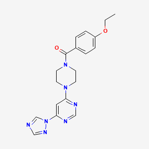 molecular formula C19H21N7O2 B2514313 (4-(6-(1H-1,2,4-triazol-1-yl)pyrimidin-4-yl)piperazin-1-yl)(4-ethoxyphenyl)methanone CAS No. 1798515-34-0