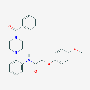 molecular formula C26H27N3O4 B251432 N-[2-(4-benzoylpiperazin-1-yl)phenyl]-2-(4-methoxyphenoxy)acetamide 