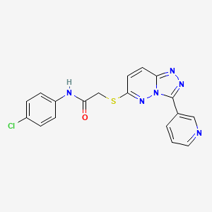 molecular formula C18H13ClN6OS B2514320 N-(4-chlorophenyl)-2-[(3-pyridin-3-yl-[1,2,4]triazolo[4,3-b]pyridazin-6-yl)sulfanyl]acetamide CAS No. 868968-59-6