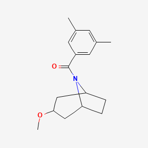 molecular formula C17H23NO2 B2514335 (3,5-dimethylphenyl)((1R,5S)-3-methoxy-8-azabicyclo[3.2.1]octan-8-yl)methanone CAS No. 2176202-10-9