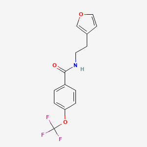 molecular formula C14H12F3NO3 B2514338 N-(2-(呋喃-3-基)乙基)-4-(三氟甲氧基)苯甲酰胺 CAS No. 1428379-92-3