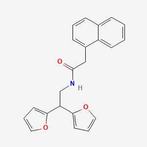 molecular formula C22H19NO3 B2514345 N-(2,2-二(呋喃-2-基)乙基)-2-(萘-1-基)乙酰胺 CAS No. 2320960-30-1