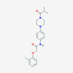 molecular formula C23H29N3O3 B251435 N-[4-(4-isobutyryl-1-piperazinyl)phenyl]-2-(2-methylphenoxy)acetamide 
