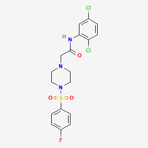 molecular formula C18H18Cl2FN3O3S B2514379 N-(2,5-dichlorophenyl)-2-[4-(4-fluorobenzenesulfonyl)piperazin-1-yl]acetamide CAS No. 712345-12-5