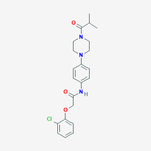 molecular formula C22H26ClN3O3 B251438 2-(2-chlorophenoxy)-N-[4-(4-isobutyryl-1-piperazinyl)phenyl]acetamide 