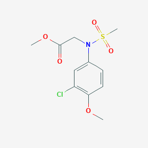 molecular formula C11H14ClNO5S B2514382 methyl N-(3-chloro-4-methoxyphenyl)-N-(methylsulfonyl)glycinate CAS No. 425618-72-0