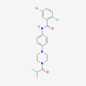 molecular formula C21H23BrClN3O2 B251439 5-bromo-2-chloro-N-[4-(4-isobutyryl-1-piperazinyl)phenyl]benzamide 