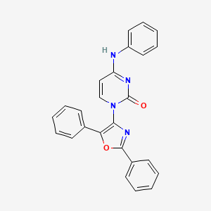 molecular formula C25H18N4O2 B2514392 1-(2,5-diphenyloxazol-4-yl)-4-(phenylamino)pyrimidin-2(1H)-one CAS No. 304865-14-3