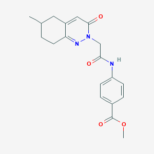 molecular formula C19H21N3O4 B2514394 methyl 4-(2-(6-methyl-3-oxo-5,6,7,8-tetrahydrocinnolin-2(3H)-yl)acetamido)benzoate CAS No. 933238-76-7