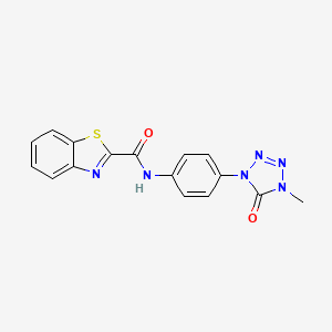 molecular formula C16H12N6O2S B2514406 N-(4-(4-甲基-5-氧代-4,5-二氢-1H-四唑-1-基)苯基)苯并[d]噻唑-2-羧酰胺 CAS No. 1396880-45-7
