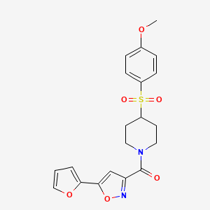 molecular formula C20H20N2O6S B2514427 (5-(呋喃-2-基)异恶唑-3-基)(4-((4-甲氧苯基)磺酰基)哌啶-1-基)甲苯酮 CAS No. 1798033-67-6